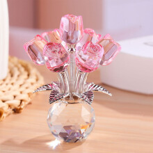 Kristallrosen-Blumenornament für Damen, 2 Stück