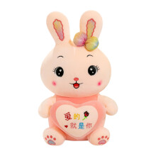 Peluche Lapin de 45 cm avec cœur – Douce peluche, coussin câlin pour enfants, idéal pour un anniversaire, Pâques et la Saint-Valentin –