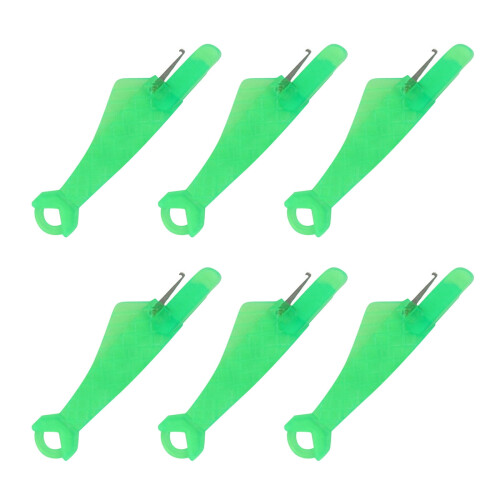 Fish Mouth Sewing Machine Needle Threader 6-Pack Green 1