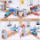 1 Set Wood Train Track Bridge Bridge for Railway Accessory Grey 6