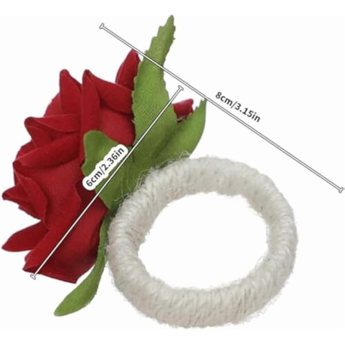 Ronds de serviette floraux faits main (12 pièces) 2