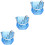 3Pcs Sky-Blue Plastic Ice Buckets for Storage and Beverage Serving 7