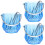 3Pcs Sky-Blue Plastic Ice Buckets for Storage and Beverage Serving 8