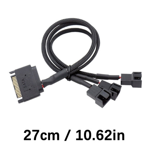 SATAs To 4Pin PC Fan Power Splitter Cable Braideds Sleeve Multiple Cooling Connectors For Computer Case Airflows Optimization 2