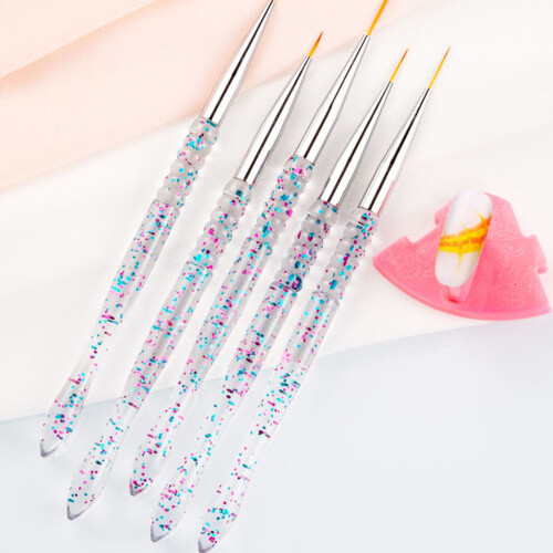 5Pcs Manicure DIY Nail Art Pens Durable Acrylic Assorted 2