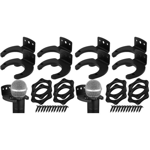 8Sets Silicone Iron Mic Holder Set with Wall Mount for Wireless Mic 1
