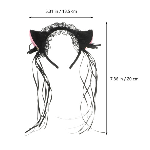 1Set Comfortable Black Plush Fox Ears Tail Headband Cosplay 1