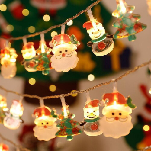Luzes de Natal com Papai Noel e Boneco de Neve, 6M40 LEDs 2