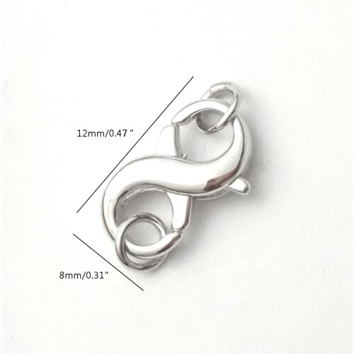 Figure Eight Lobster Clasp Lock 3PCS Silver Gold Necklace 1