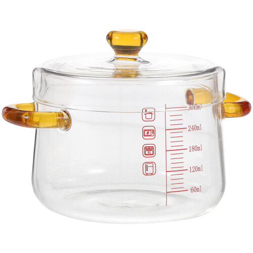 4Pcs Heat-Resistant Glass Stew Pot Double Handle Kitchen Cookware 1