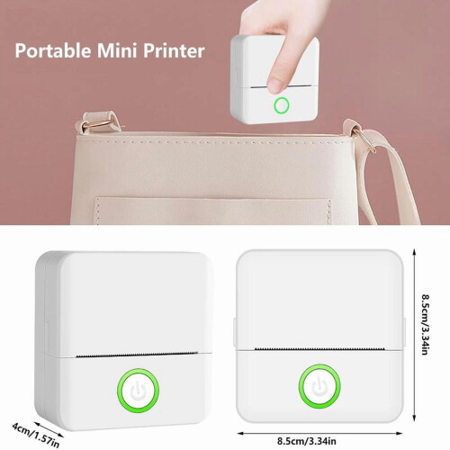 Portable Mini USB Wireless Label Printer with Paper, Pocket-Sized for Notes & DIY Crafts, Compatible with iOS & Android 1