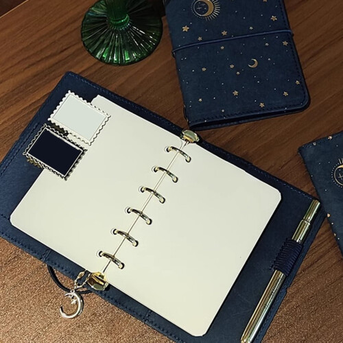 Ξαναγεμιζόμενο Κλασέρ Starry Journal, Τετράδιο 16 Φύλλων, Λευκό 2