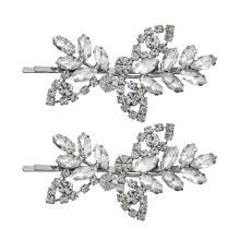 2Pcs Rhinestone Leaf Hair Clips For Girls Hair Accessories