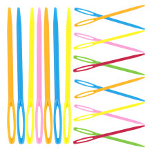 80Pcs Colored Plastic Sewing Needles with Large Eye Safe for Children