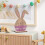 Wood Rabbit Easter Sign Purple Tiered Tray Decor 5