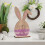 Wood Rabbit Easter Sign Purple Tiered Tray Decor 6