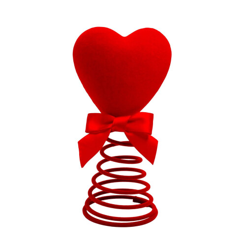 Red Glitter Heart Tree Topper for Valentine's Day 1