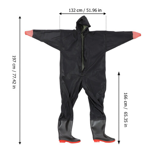 Waders De Noir PVC + Tissu Tricoté Résistant 1