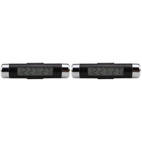 2Pièces Thermomètre Auto Digital Noir À Ventilation Clipée 1