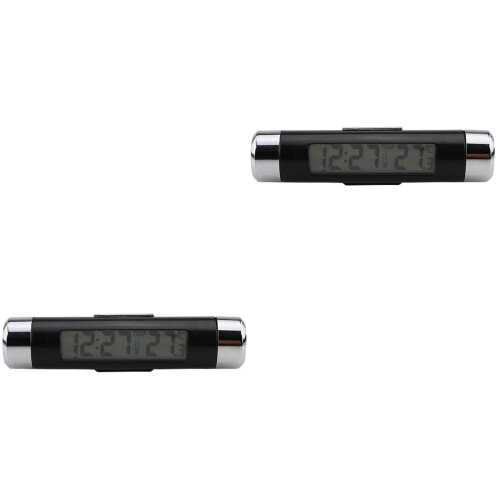 2Pièces Thermomètre Auto Digital Noir À Ventilation Clipée 2