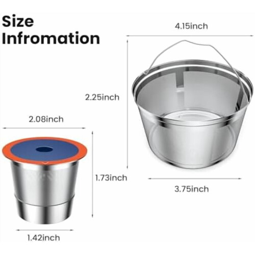 Genanvendelig K-kop i rustfrit stål til Keurig 1.0 & 2.0 – 2 1