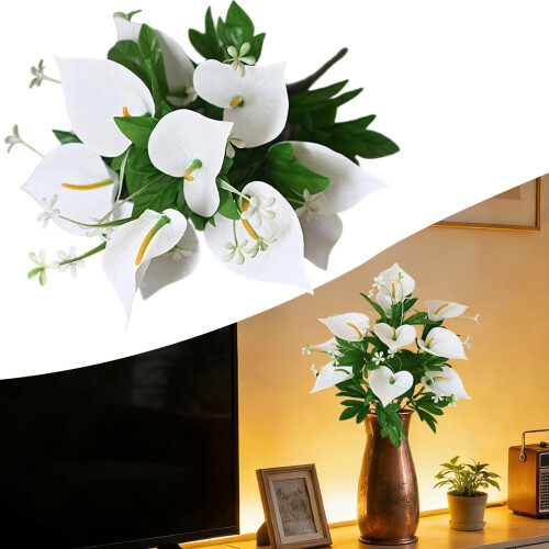 Hvid kunstig calla lilje silkeblomst 1 stk. 1
