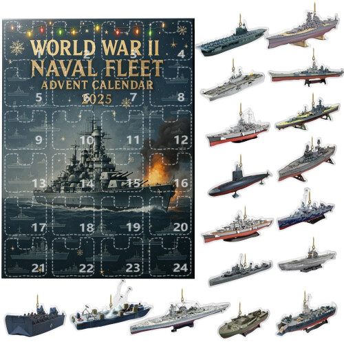 WW2 Naval Fleet Advent Calendar Blind Box – 24 Acrylic 2D 1