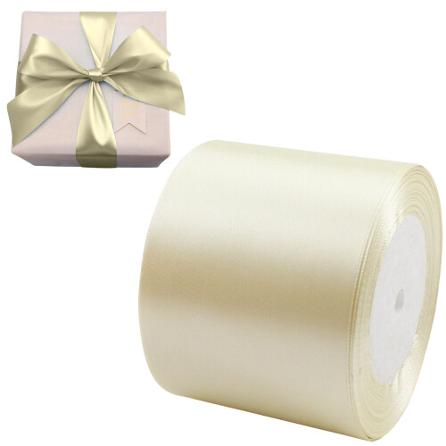 Beigefarbenes Satinband, 7,6 cm breit, 23 Meter 1