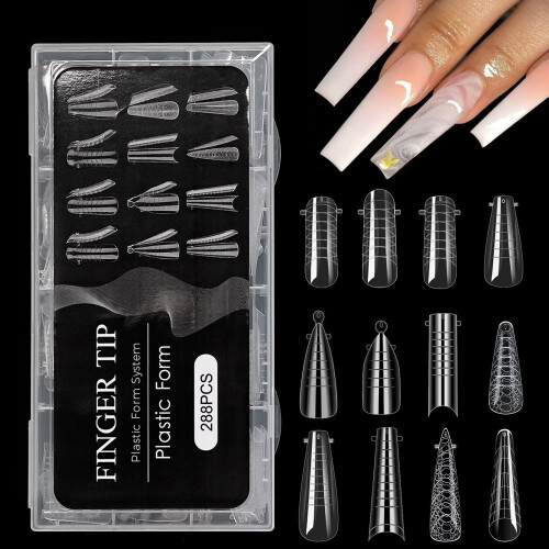Poly Nails Gels Duals Forms Nails Builder Extension Gels Nails Mold Full Covers Acrylic False Nails Tips Duals Forms 1