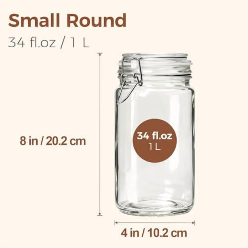 Glasbehälter mit luftdichten Deckeln, 34 oz (ca. 1 Liter), 3er-Set 1