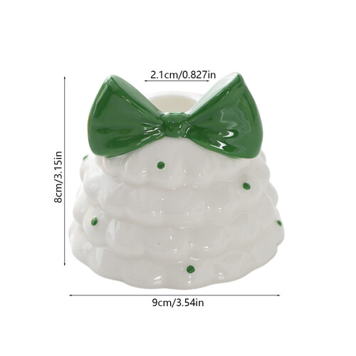 Velvet Christmas Bows Candle Holder 2 Pcs 1