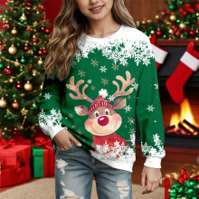 Christmas sweater boys girls Santa reindeer crewneck