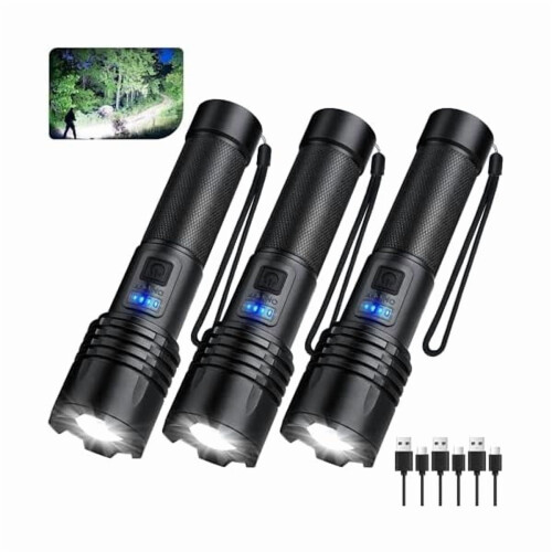Επαναφορτιζόμενοι φακοί ZC3Pack, 990000LM, 3 λειτουργίες, IPX7 αδιάβροχοι, με καλώδια –