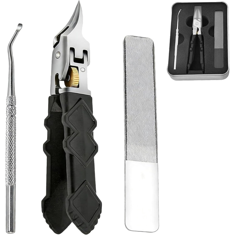 Black Anti-Slip Nail Clipper Set with Sharp Tips