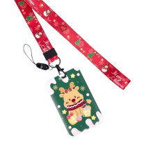Lanière porte-clés de Noël avec porte-cartes et cordon tour de cou