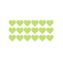 Adesivi murali a forma di cuore fosforescenti – PVC, 20x10 cm