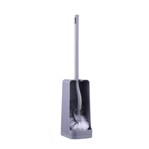 Set composto da scopino per WC con setole dure e supporto a parete.