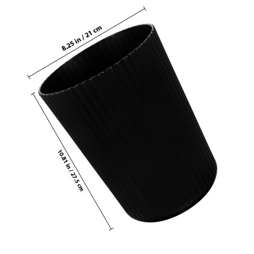 Plastic Black Trash Container with Sturdy Design for Bedroom Kitchen Bathroom 1
