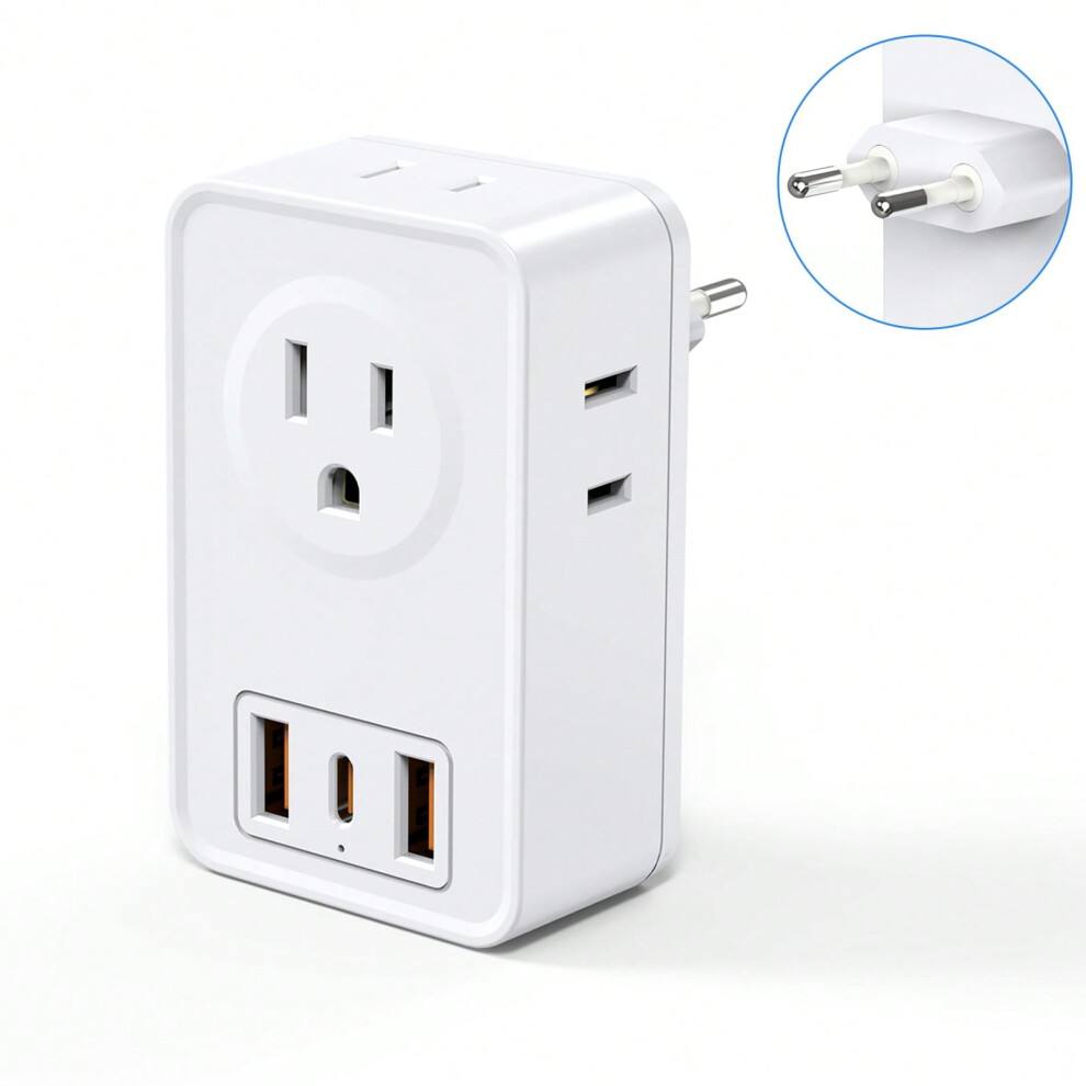 Us To Eu Travel Plug Adapter With 7 Sockets 9058772270238