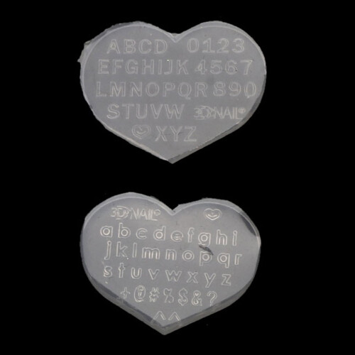 Molde de resina para pingente com letras e números, 3 mm, 2 peças