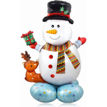 Ballon géant en aluminium bonhomme de neige de 122 cm (48 pouces), décoration autoportante pour fête de Noël – Compatible avec les thèmes de