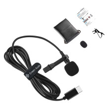 USB-C Lavalier-mikrofon Svart 2m