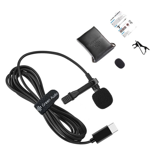 USB-C Lavalier-mikrofon Svart 2m