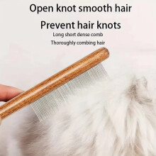 Stainless Steel Pet Grooming Comb - Fine & Wide Tooth Double Sided Comb for Dogs Cats, Detangling, Massage, and Shedding Control