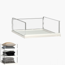 Stackable Clear Acrylic Storage Basket for Closet Organizers,Easy to Install,Drawer Shelf Storage Container for Wardrobe Kitchen Bathroom Office Dorm