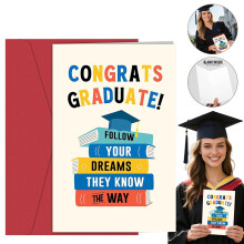 Graduation Congratulations Card – Class of 2026, Inspirational Greeting for Him, Daughter, Granddaughter, 12.5"x17.6", with Envelope