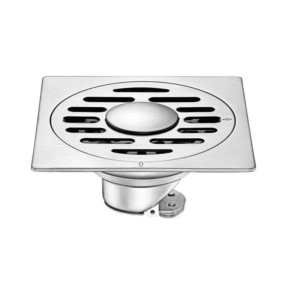 10Cm Shower Floor Drain, Stainless Steel Square Ground Drain For Kitchens, Bathrooms, Garages 9405492079328