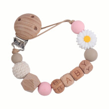 Clip per ciuccio in silicone a forma di fiore con perlina a lecca-lecca, supporto sicuro per massaggiagengive per neonati – Compatibile con tutti i