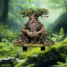 Estaca de jardín de hadas con forma de hombre árbol – Decoración acrílica 2D para