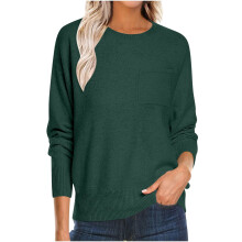 Casual dames sweatshirt met ronde hals en lange mouwen, effen van zachte, warme stof, comfortabel voor dagelijks gebruik, makkelijk te combineren,